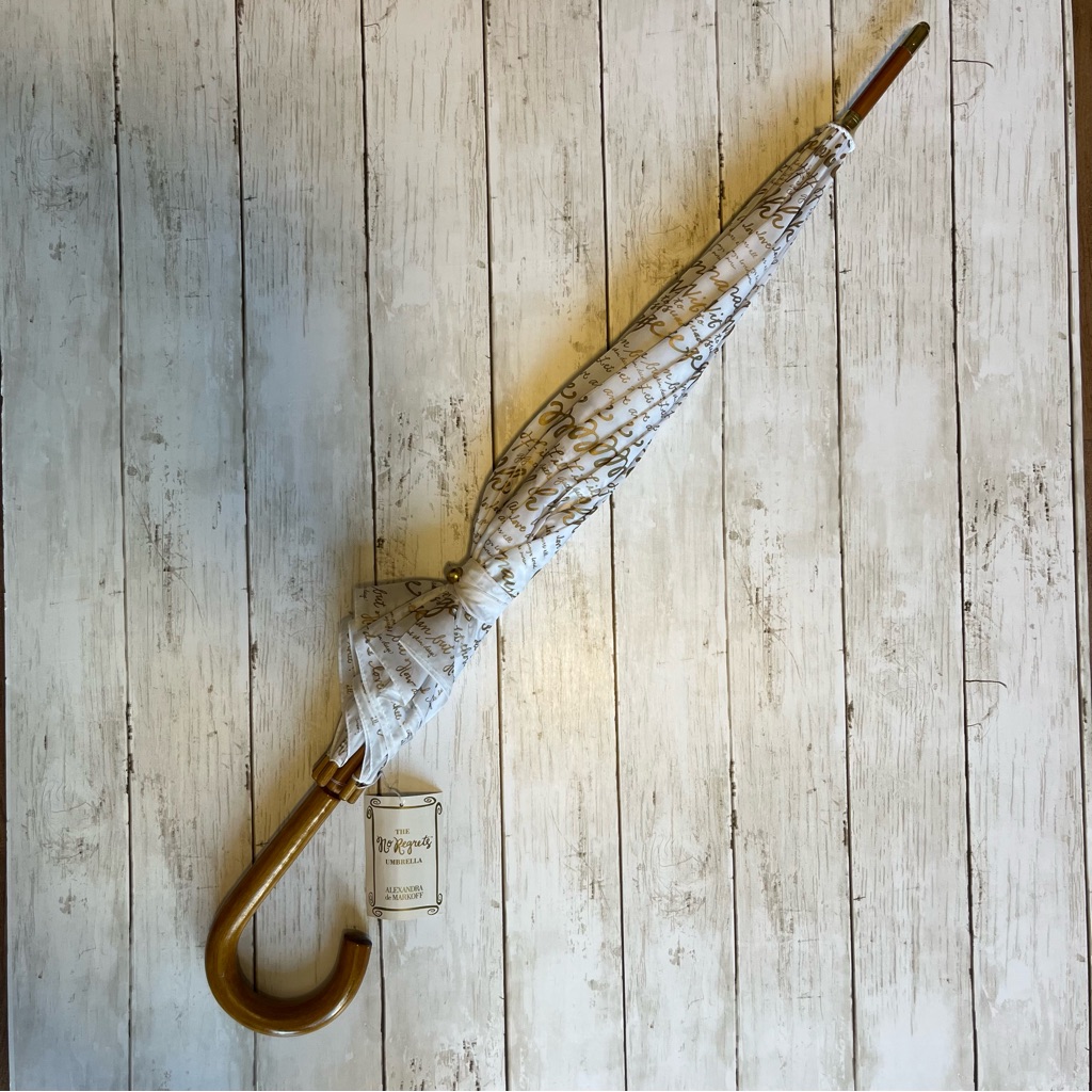 Alexandra De Markoff Vintage Promotional Umbrella GoldWhite One Size Rare
